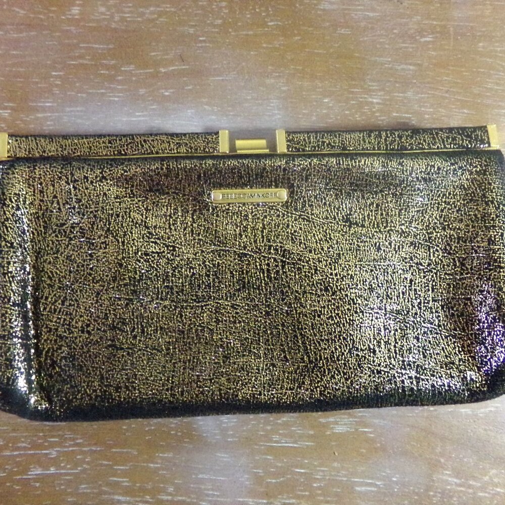 Rebecca Minkoff Gold Metallic Iridescent/Leather Clutch bag